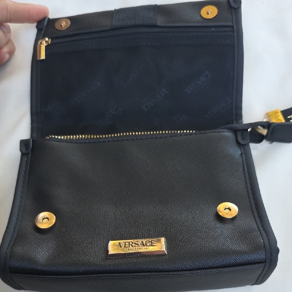 Versace Black and Gold Patterned Pouch - Picture 2 of 8